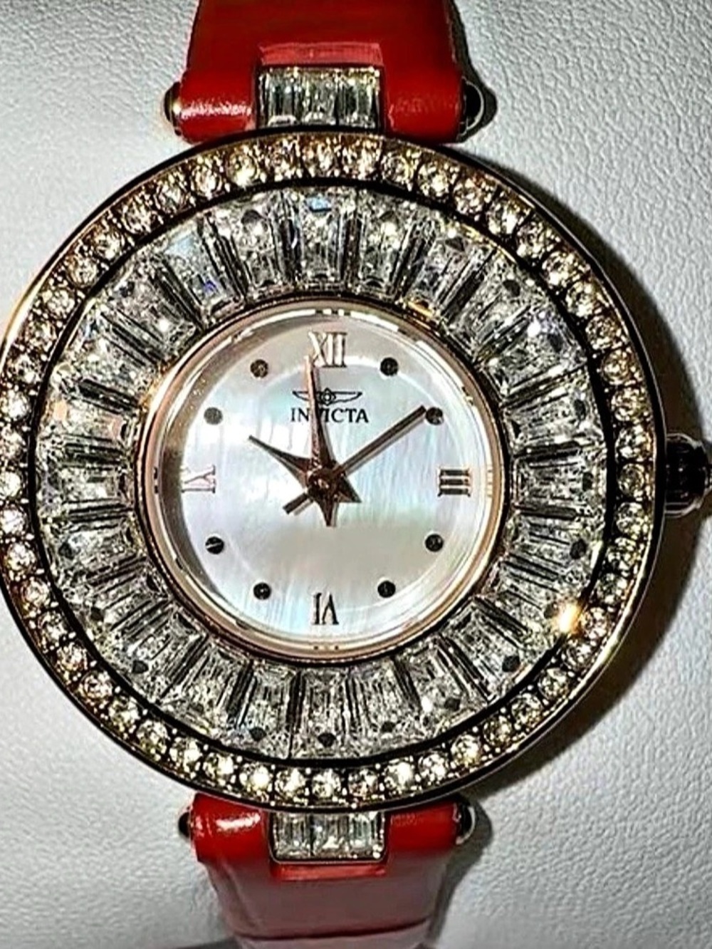 NWT Invicta Celestial 70348 Women's Watch Rose Gold Cherry Red Box